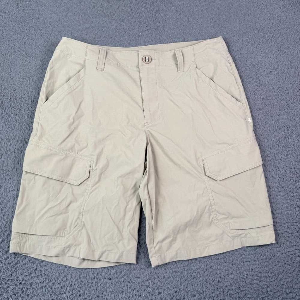 Under Armour Fish Hunter Cargo Shorts Mens 32 Beige Nylon Blend Outdoor Fishing
